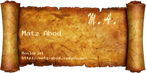 Matz Abod névjegykártya